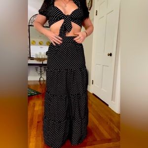 Nasty gal. matching maxi skirt and crop top set.